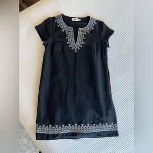 Vineyard Vines Black Dress with White Embroidery